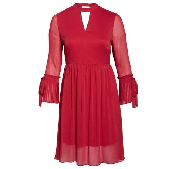 NWT LOST INK Pink Pleat Cuff Fit & Flare Dress 4X - Picture 2 of 11